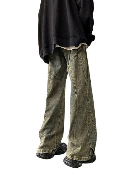 WORN PANEL CUT DENIM