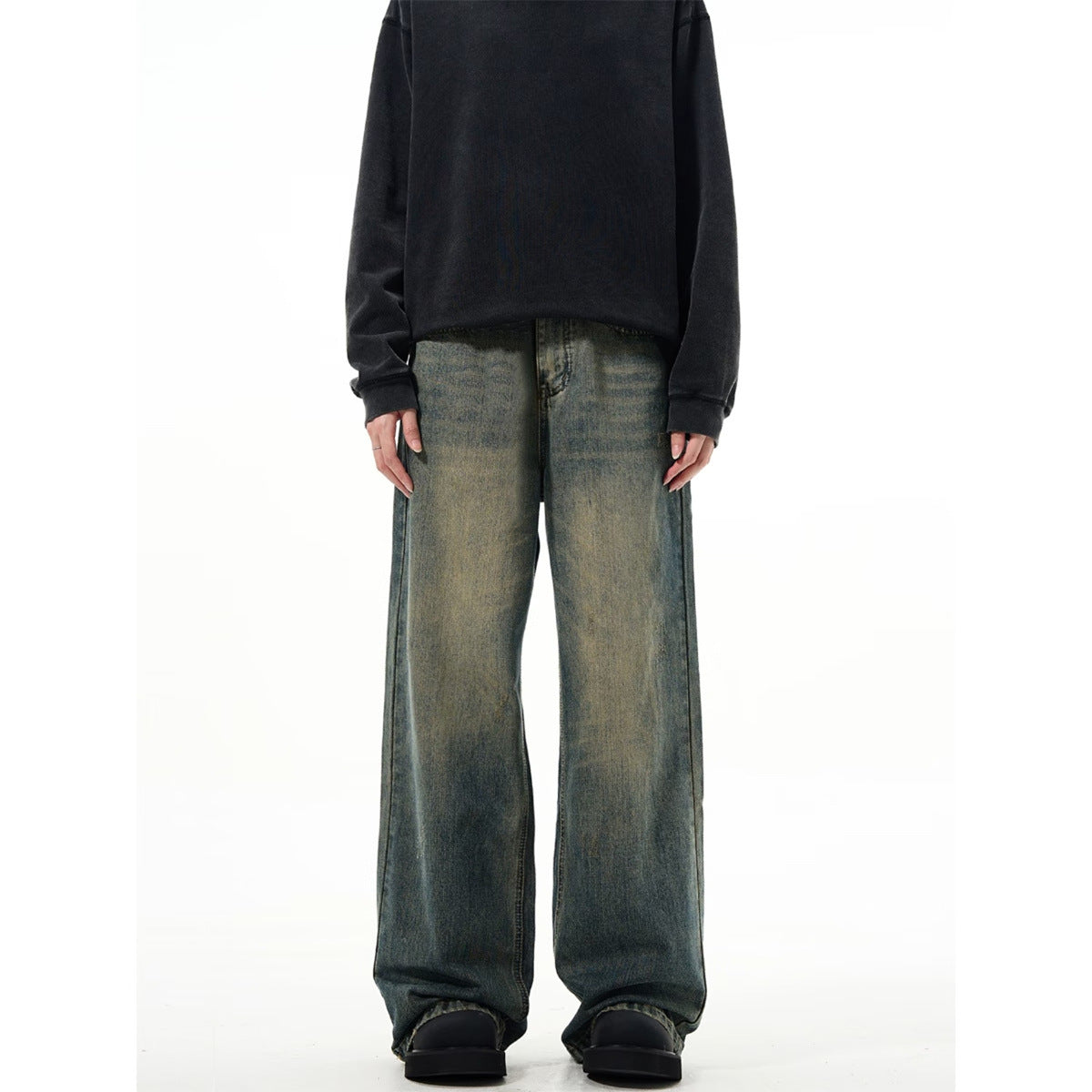 STONE WASH WIDE DENIM