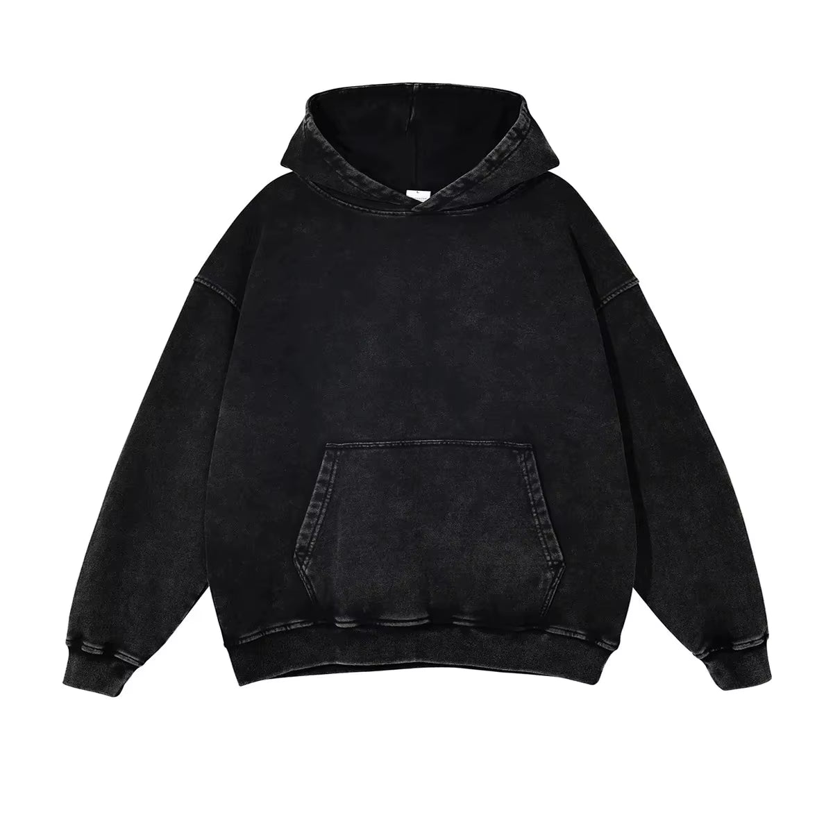 2024 Autumn/Winter American Style Distressed Sweatshirt Women'S 420G Hooded round Neck Jacket Couple Clothing Sweatshirt Waxed
