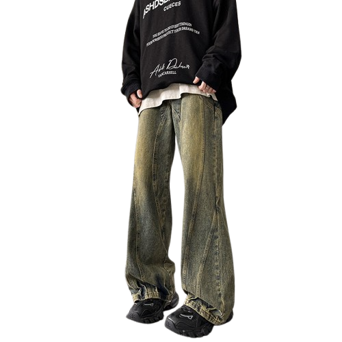 WORN PANEL CUT DENIM