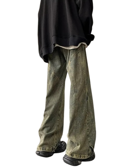 WORN PANEL CUT DENIM