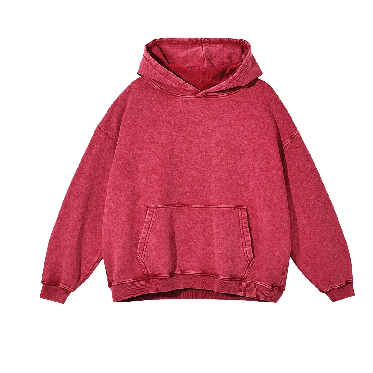 2024 Autumn/Winter American Style Distressed Sweatshirt Women'S 420G Hooded round Neck Jacket Couple Clothing Sweatshirt Waxed