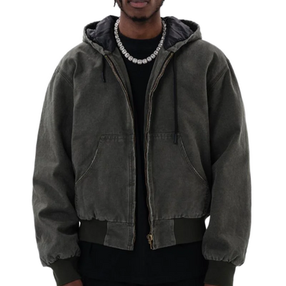 WASHED UTILITY HOOD JACKET