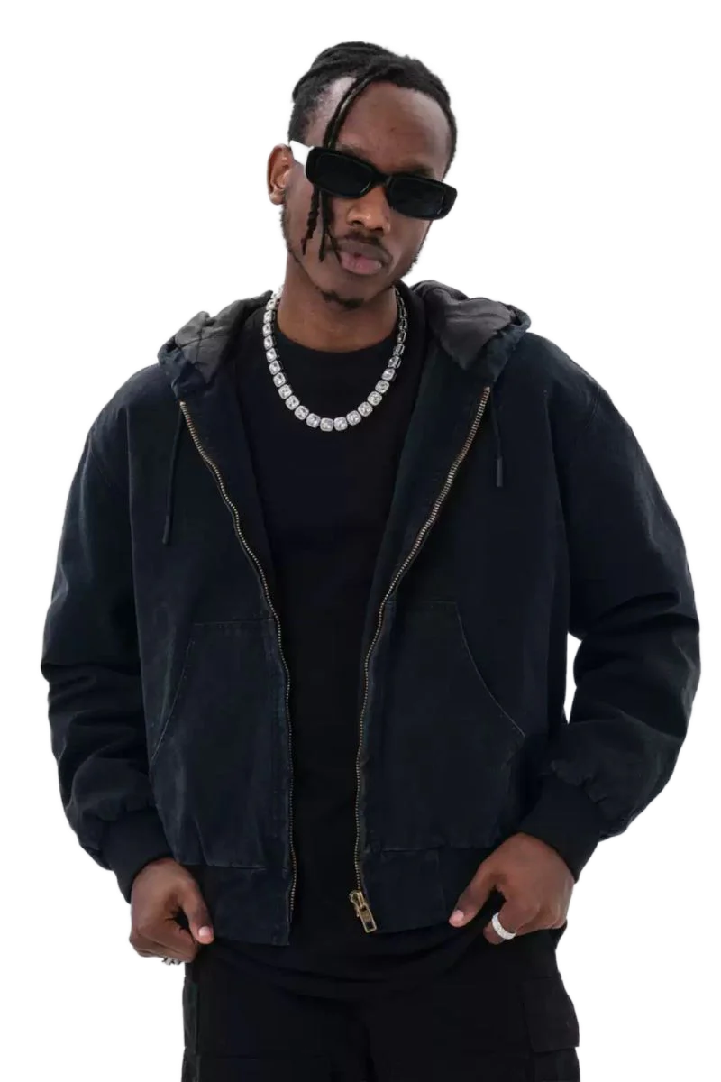 WASHED UTILITY HOOD JACKET
