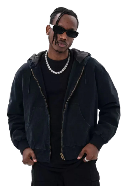 WASHED UTILITY HOOD JACKET