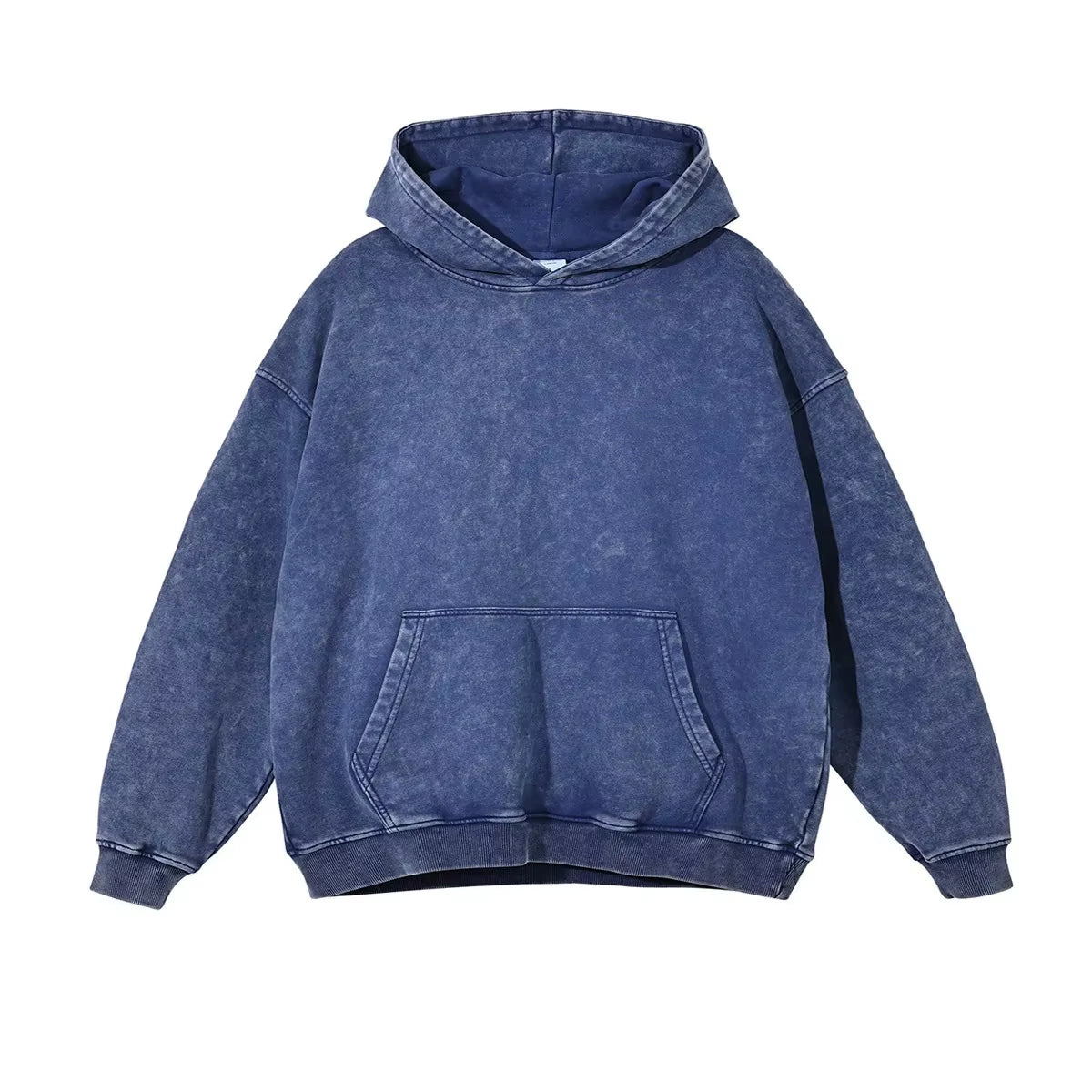 2024 Autumn/Winter American Style Distressed Sweatshirt Women'S 420G Hooded round Neck Jacket Couple Clothing Sweatshirt Waxed