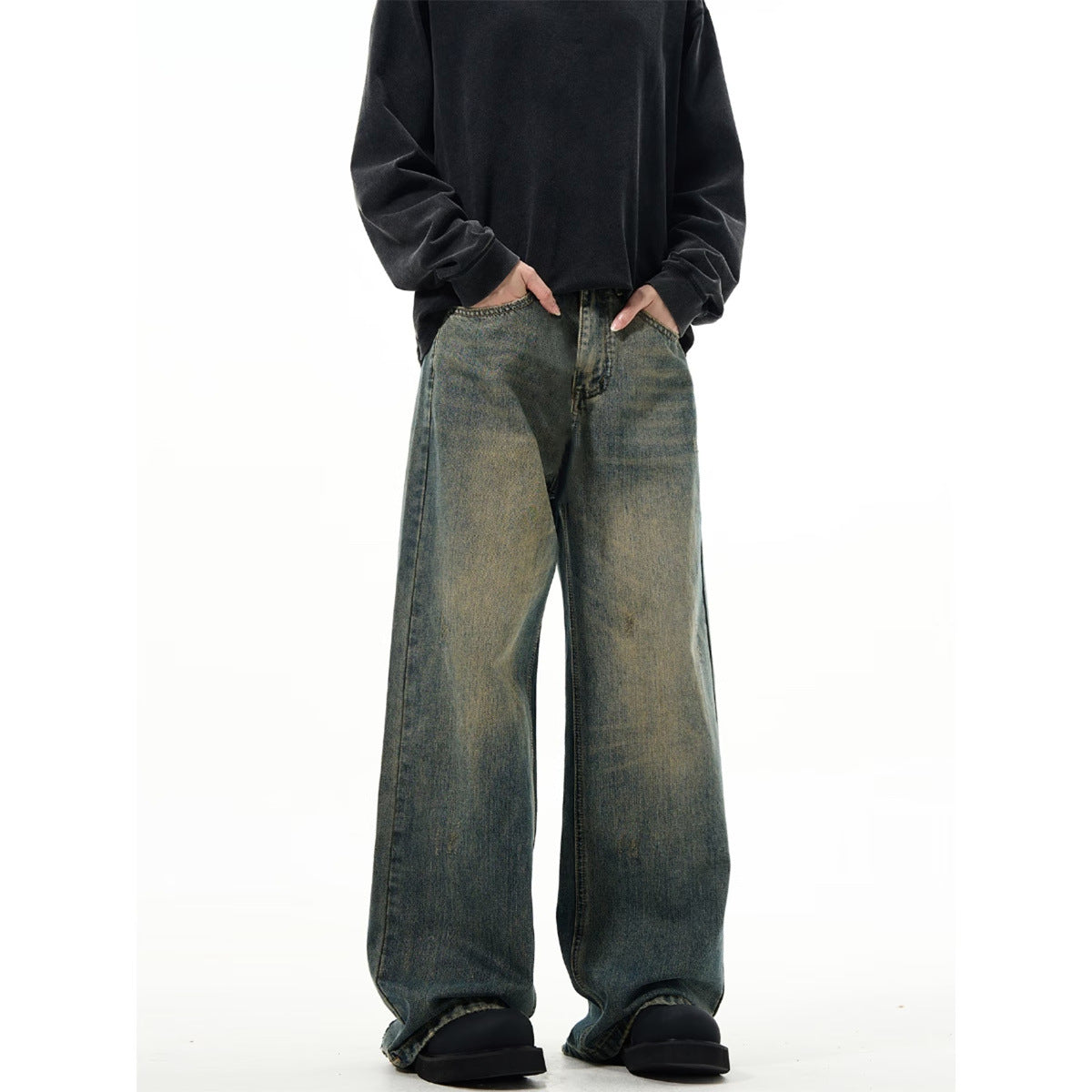 STONE WASH WIDE DENIM