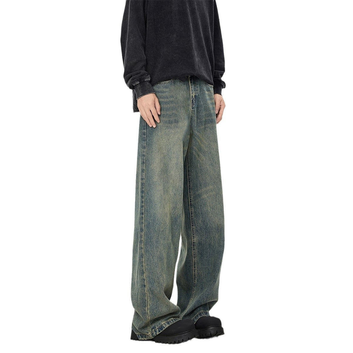STONE WASH WIDE DENIM