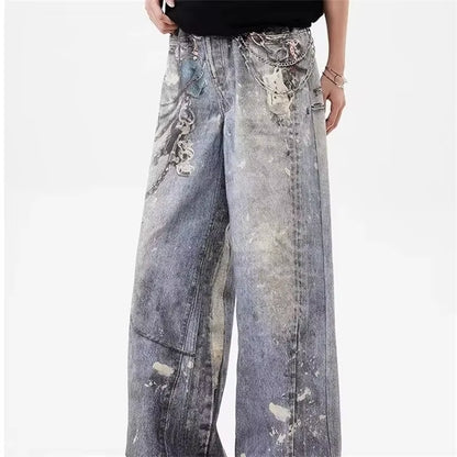 SPLATTER CHAIN DENIM