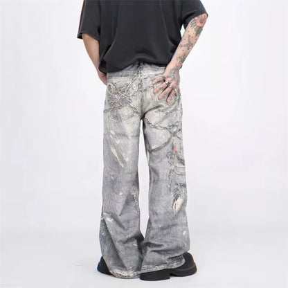 SPLATTER CHAIN DENIM